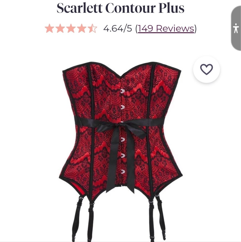 Adore Me Brand Red, Boned Corset Size 3X